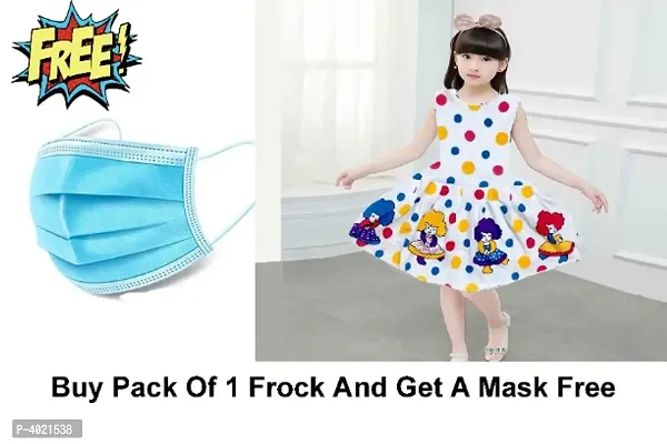 Imported Girl S Frock With Free Mask-thumb0