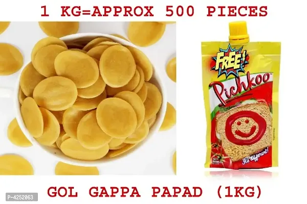 Homemade Gol Gappa Papad With Free Souce (1kg)