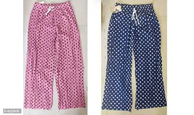 Women Trendy Pokla Dot Printed Palazzo Pack Of 2(No Side Pocket)-thumb0