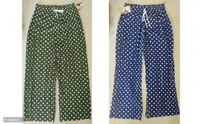 Women Trendy Pokla Dot Printed Palazzo Pack Of 2(No Side Pocket)-thumb0