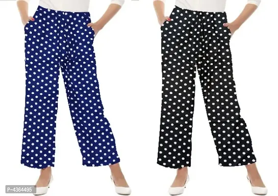 Women Polka Dot Palazzos Pack Of 2-thumb0