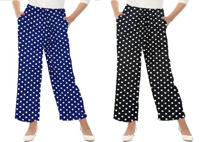 Women Polka Dot Palazzos Pack Of 2