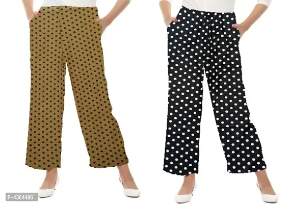 Women Polka Dot Palazzos Pack Of 2