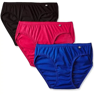Women's Multicolored solid Cotton Basic Panty Combo