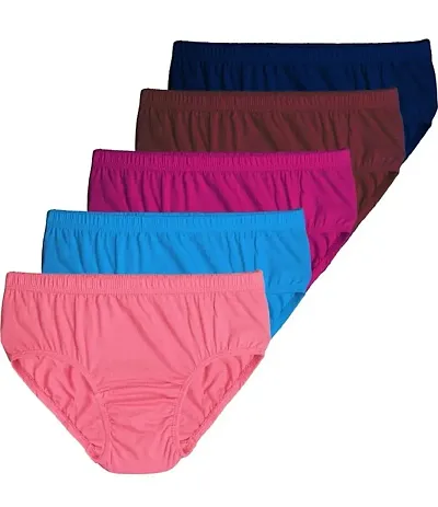 Comfortable Multicolored solid Cotton Panty Combo for Women