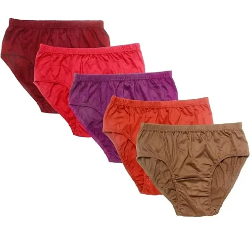 Multicolored solid Regular wear Cotton Panty Combo for Women