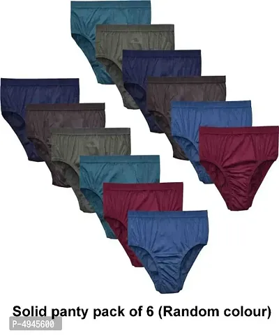 Women solid panty pack of 6 (Random colour)-thumb0