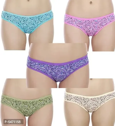 Women's Floral Print Briefs Pack Of 5-thumb0