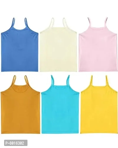 Camisole for Girls (Multicolor, pack of 6)