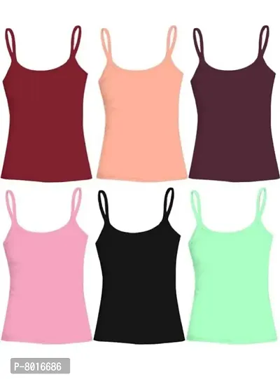 Camisole For Girls Multicolor  Pack Of 6