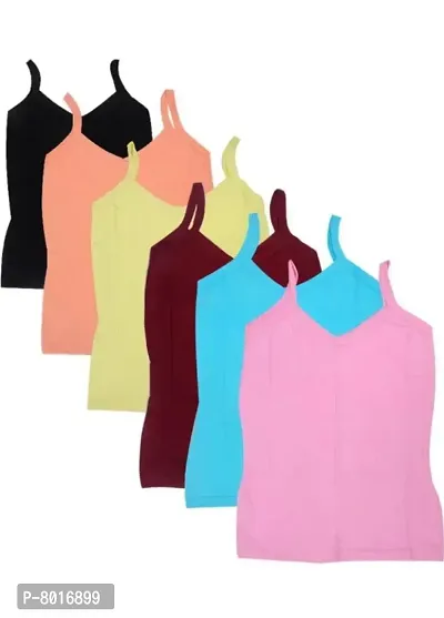 Camisole for Girls (Multicolor, pack of 6)-thumb0