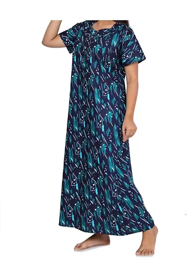 Floral Print Cotton Nighty/Night Gowns For Women