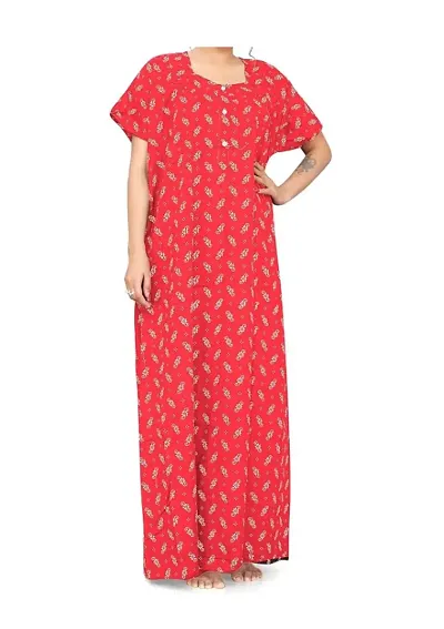 Cotton Printed Nighty/Night Gown/Night Dress For Women