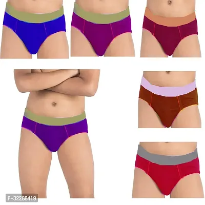 Latest Cotton Blend Briefs (Assorted color-Pack of 6)-thumb0