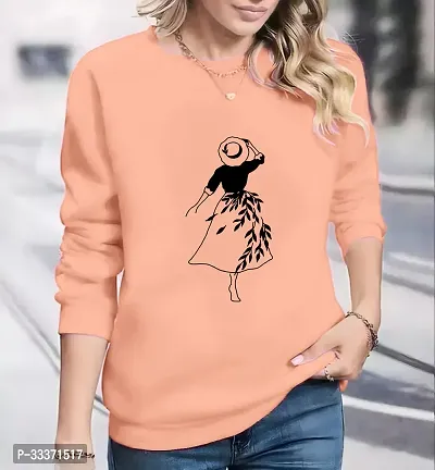 Elegant Orange Polycotton Printed Tshirt For Women-thumb0