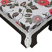 Star Weaves Dining Table Cover 4 Seater Printed Table Cover with White Lace Size 40""x60"" Inches - Waterpoof & Dustproof High Qualtiy Made in India Table Cover, KUM21-thumb1