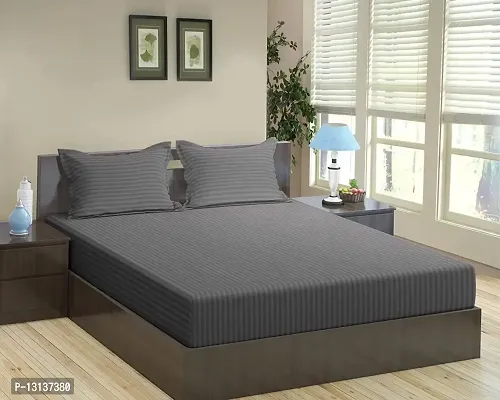 Star Weaves Elastic Bedsheets for Double Bed - Cotton Mattress Protector Bedsheet - King Size Bed Sheet - Fitted Bedsheet - Elasticated Fitted Sheets - Dark Grey Elastic Bedsheet
