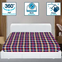 Star Weaves Cotton Mattress Cover for Single Size Bed 72""x48""x6"" - Mattress Protector Cover with Zip | Chain M03-thumb1