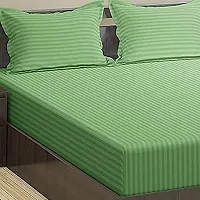 Star Weaves Elastic Bedsheet King Size Bed with 2 Pillow Cover - Cotton Mattress Protector Bedsheet - Bed Cover King Size - Elasticated Fitted Sheets - Fitted Bedsheet - Green Color-thumb1