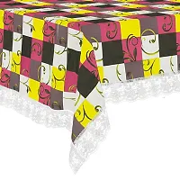 Star Weaves Dining Table Cover Big Size 8-10 Seater - Waterproof & Dustproof 8-10 Seater Table Cover with Lace 60x108 Inches KUM84-thumb4