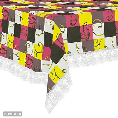 Star Weaves Dining Table Cover Big Size 8-10 Seater - Waterproof & Dustproof 8-10 Seater Table Cover with Lace 60x108 Inches KUM84-thumb5