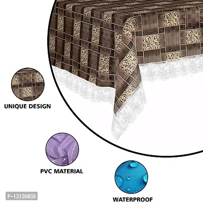 Star Weaves PVC Center Table Cover - Waterproof & Dustproof 4 Seater Table Cover with Lace 40x60 Inches KUM40(Polyester, Rectangular, Pack of 1)-thumb2