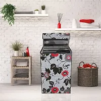 Star Weaves Washing Machine Cover Compatible for Samsung 7.0 Kg Fully-Automatic Top Loading WA70N4420BS/TL Floral Grey | Top Load Washing Machine Cover, KUM21-thumb2