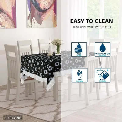 Star Weaves 6 Seater Dining Table Cover - Waterproof & Dustproof 6 Seater Table Cover with Lace 54x78 Inches KUM52-thumb4