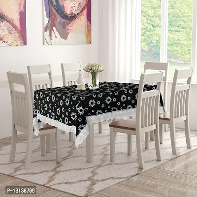 Star Weaves 6 Seater Dining Table Cover - Waterproof & Dustproof 6 Seater Table Cover with Lace 54x78 Inches KUM52-thumb3