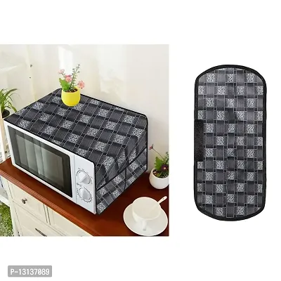 Star Weaves Microwave Oven Top Cover for Bajaj MTBX 2016 20 Litre Grill Microwave Oven Black - Oven Top Cover with 4 Utility Pockets and 1 Oven Handle Cover KUM42-thumb2