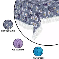 Star Weaves Dining Table Cover Big Size 8-10 Seater - Waterproof & Dustproof 8-10 Seater Table Cover with Lace 60x108 Inches KUM10-thumb1