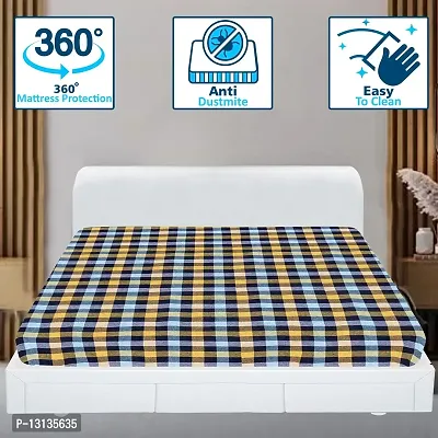Star Weaves Cotton Mattress Cover/Protector with Zipper Chain | Waterproof Bed Protector | Mattress Protector Cover | Fitted Style Mattress Protector | Bed Cover, M04-thumb2