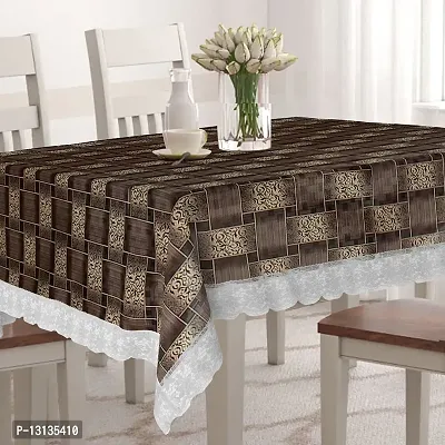 Star Weaves Dining Table Cover Big Size 8-10 Seater - Waterproof & Dustproof 8-10 Seater Table Cover with Lace 60x108 Inches KUM40-thumb0