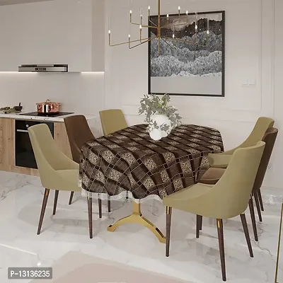 Star Weaves 6 to 8 Seater Dining Table Cover Oval Shaped with lace - Waterproof & Dustproof Table Cover (Size WxL 60x108 inches) KUM40