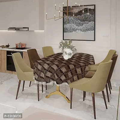 Star Weaves 6 to 8 Seater Dining Table Cover Oval Shaped with lace - Waterproof & Dustproof Table Cover (Size WxL 60x108 inches) KUM40-thumb0