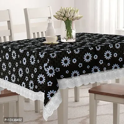 Star Weaves 10-12 Seater Dining Table Cover - Waterproof & Dustproof 6-8 Seater Table Cover with Lace 60x120 Inches KUM52-thumb0