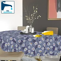 Star Weaves 6 to 8 Seater Dining Table Cover Oval Shaped with lace - Waterproof & Dustproof Table Cover (Size WxL 60x108 inches) KUM10-thumb1