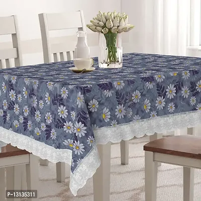 Star Weaves Dining Table Cover Big Size 8-10 Seater - Waterproof & Dustproof 8-10 Seater Table Cover with Lace 60x108 Inches KUM10-thumb0