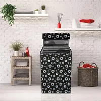 Star Weaves Washing Machine Cover Compatible for LG 7 kg Inverter Fully-Automatic Top Loading Washing Machine T70SPSF2Z Floral Pattern Black, KUM52-thumb2