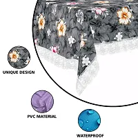 Star Weaves PVC Center Table Cover - Waterproof & Dustproof 4 Seater Table Cover with Lace 40x60 Inches KUM87(Polyester, Rectangular, Pack of 1)-thumb1