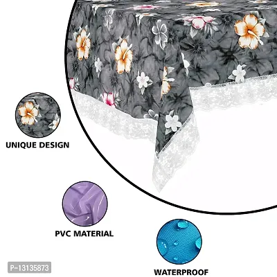 Star Weaves PVC Center Table Cover - Waterproof & Dustproof 4 Seater Table Cover with Lace 40x60 Inches KUM87(Polyester, Rectangular, Pack of 1)-thumb2