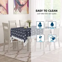 Star Weaves Dining Table Cover Big Size 8-10 Seater - Waterproof  Dustproof 8-10 Seater Table Cover with Lace 60x108 Inches KUM05-thumb3