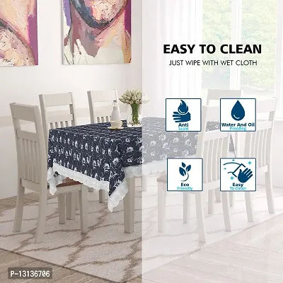 Star Weaves Dining Table Cover Big Size 8-10 Seater - Waterproof  Dustproof 8-10 Seater Table Cover with Lace 60x108 Inches KUM05-thumb4