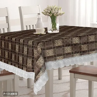 Star Weaves PVC Center Table Cover - Waterproof & Dustproof 4 Seater Table Cover with Lace 40x60 Inches KUM40(Polyester, Rectangular, Pack of 1)