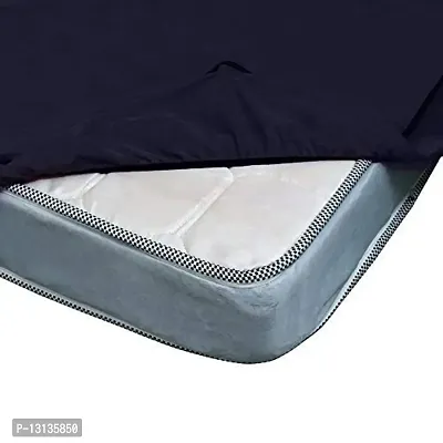 Star Weaves Mattress Protector Waterproof | Dustproof Protector Elastic Type Mattress Protector | Bed Protector -Navy Blue-thumb3