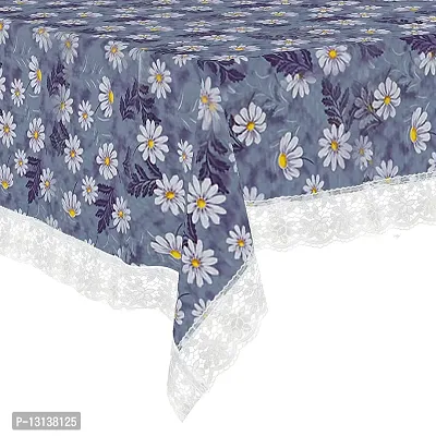 Star Weaves PVC Center Table Cover - Waterproof & Dustproof 4 Seater Table Cover with Lace 40x60 Inches KUM10-thumb5