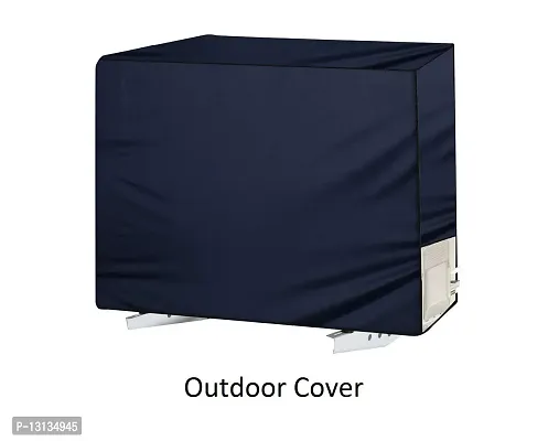 Star Weaves AC Cover Waterproof Set for 1.5 Ton Capacity | All Weather Covers | Protection from Dusts Insects Corrosion | Winter Friendly | Attractive Digital Prints | Indoor Outdoor AC Protector,Blue-thumb4