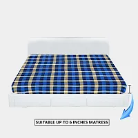 Star Weaves Cotton Mattress Cover for Queen Size Bed 72""x66""x6"" - Mattress Protector Cover with Zip | Chain M01-thumb2