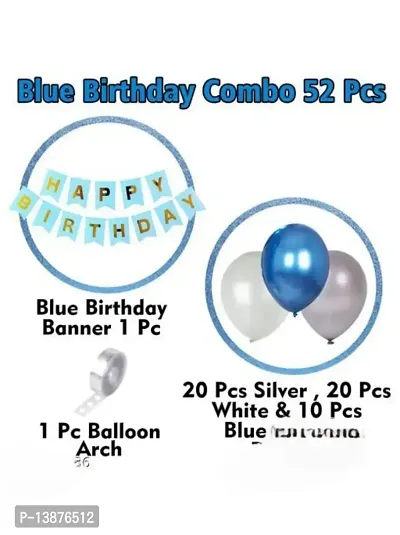 THREESIXTY PARTY DECORATIONS 52 PC BLUE AND WHITE BIRHDAY DECORATIONS COMBO-thumb2