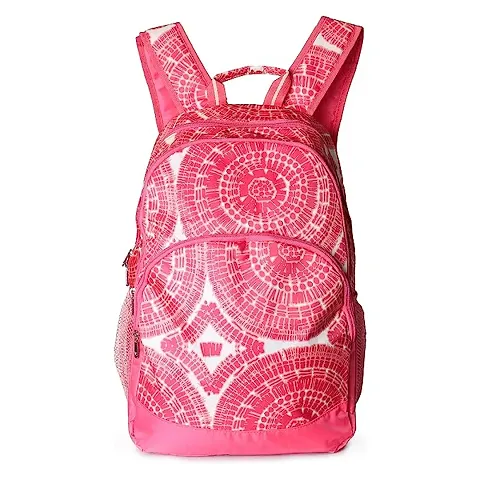 Designer Pink Polyester Solid Backpack